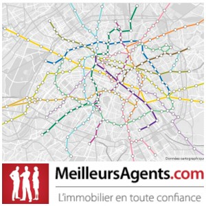 Carte des prix du m2 à Paris par station de métro